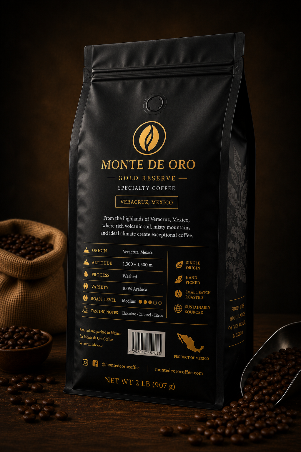 Monte de Oro Gold Reserve Specialty Coffee – 2 LB